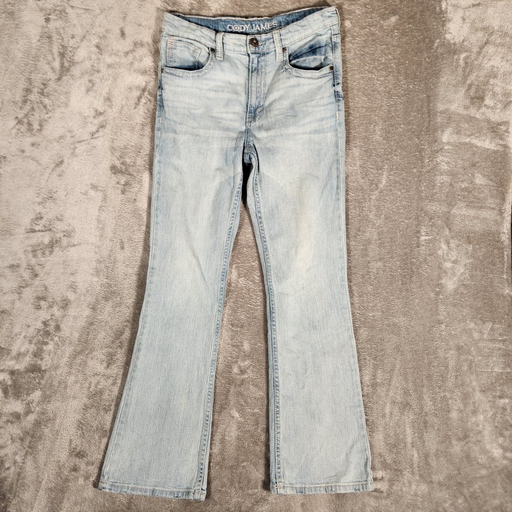 Cody James Jeans Girls Size‎ 18 28X30 Blue Light Wash Flare Embellished Pockets